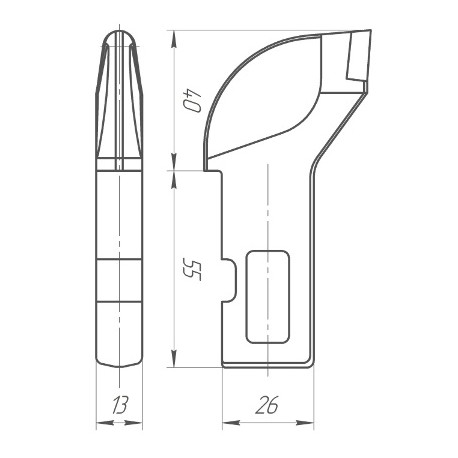 Резцы (зубья) ЗН-3 на бару Урал-33, резец (зубок) ЗН-3 для дорожной фрезы асфальтореза