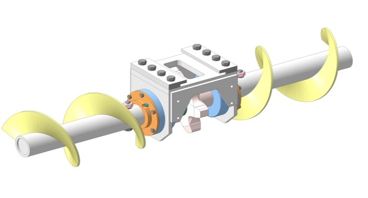 шнековый механизм траншеекопателя в сборе со шнеками